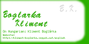 boglarka kliment business card